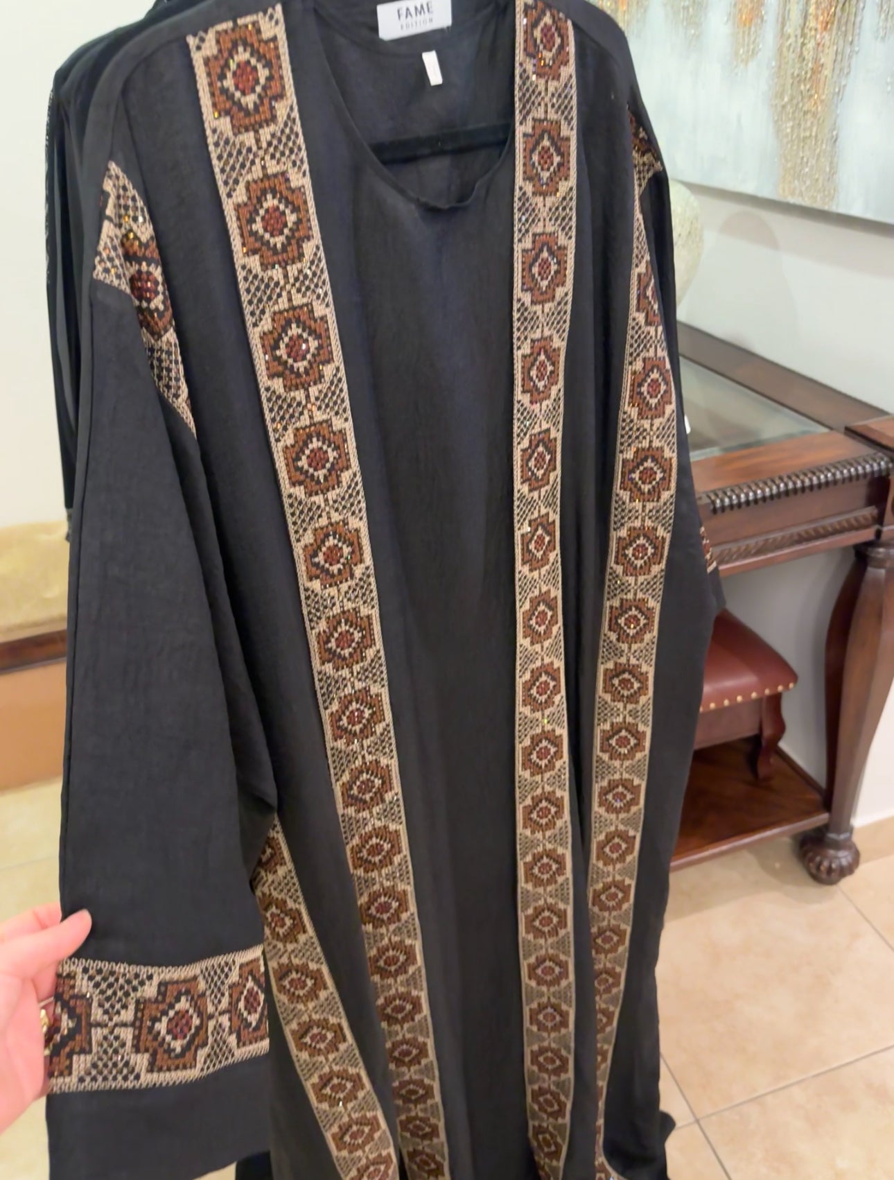Palastina Linen open Abaya