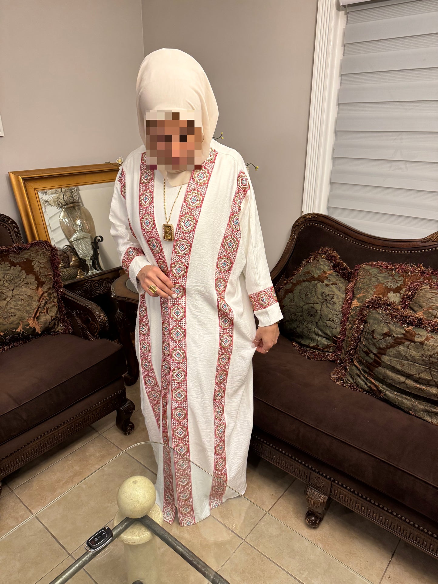 Palastina Linen open Abaya
