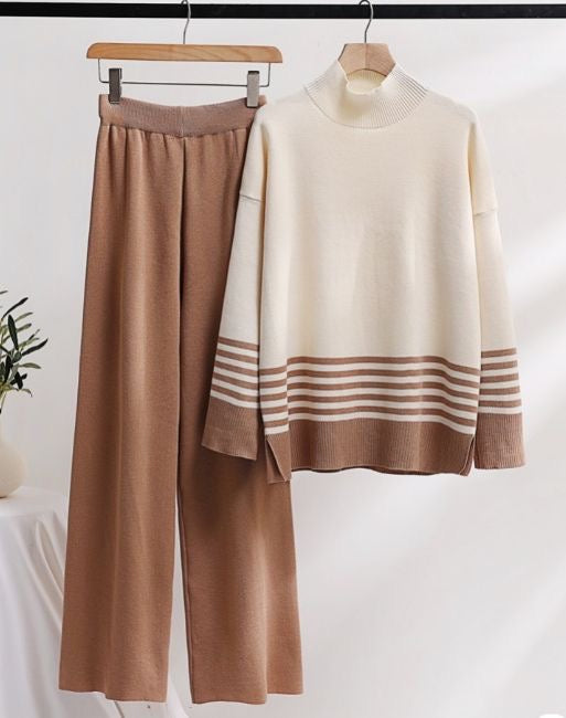STRIPPED KNITED SET